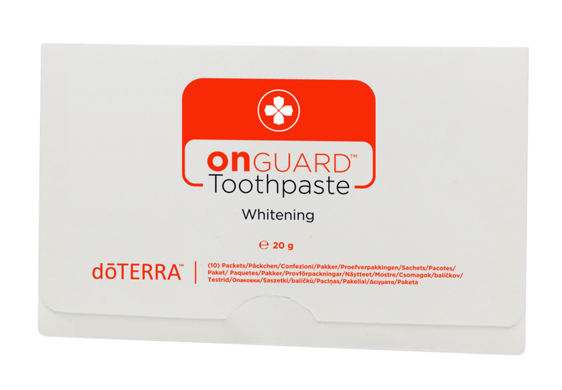 doTERRA On Guard természetes fehérítő fogkrémminták